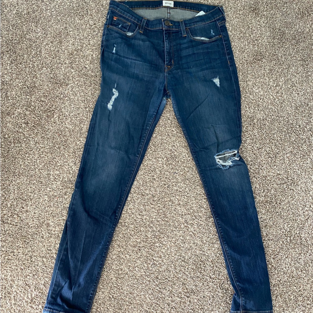 Hudson denim- Nico style high rise distress skinny Jean. Size 30